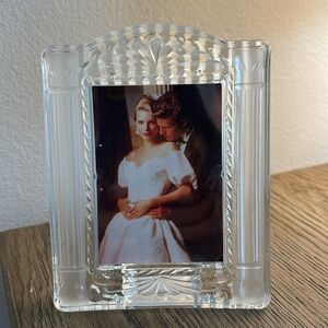 Vintage MIKASA Crystal Picture Frame Cotillion Frost 3" X 4.25" Photo RARE